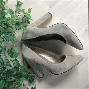 SOLD | BCBGeneration Suede Pumps with Block Heel
